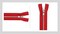#3 Nickel Pants/Bag Light Weight YKK Zippers - Color: Hot Red #519 - Choose Your Length - Made in The United States (1 Zipper Per Pack) (14" Inches)